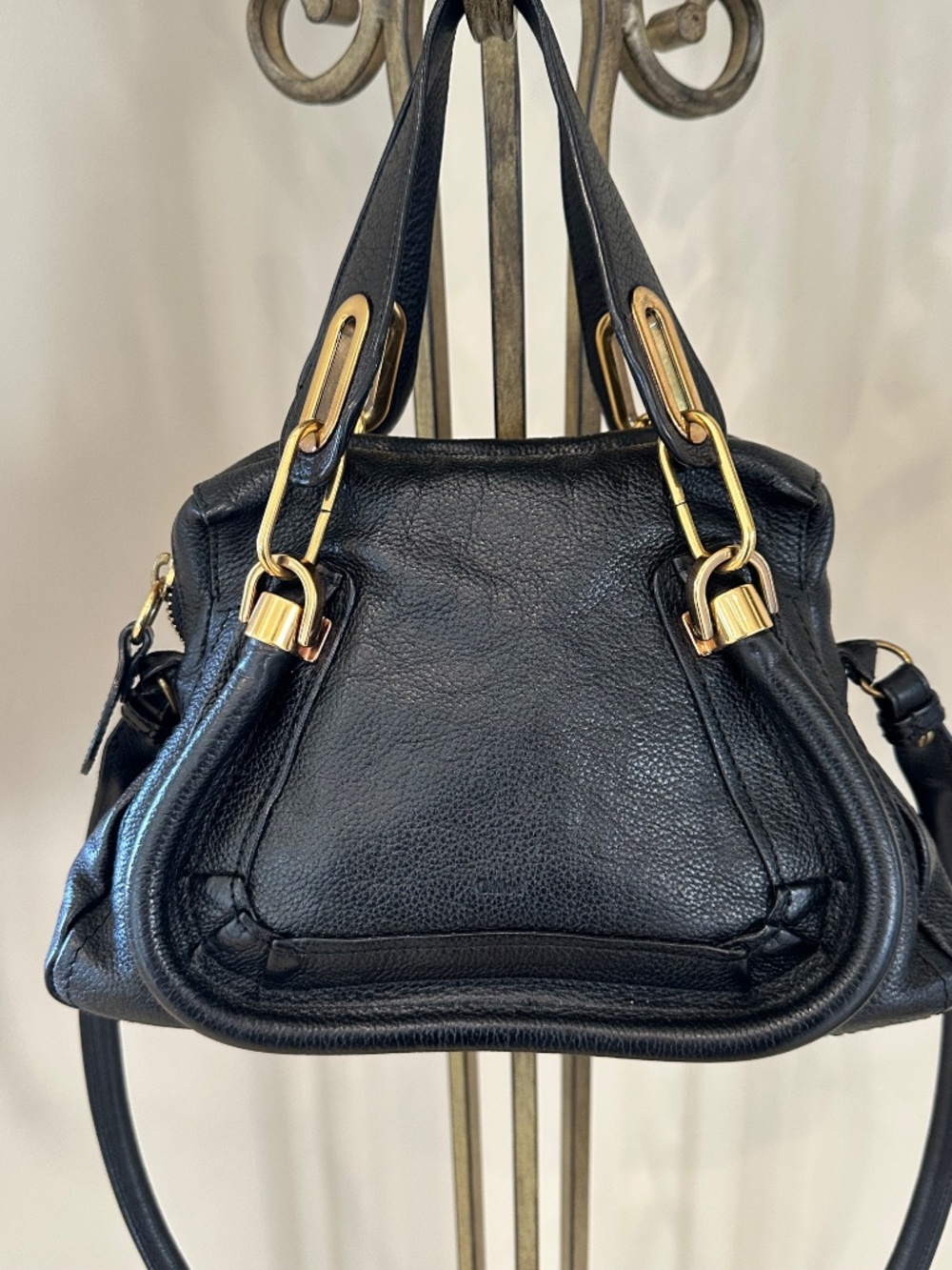 Chloe Small Paraty Black Leather Satchel - Picture 4 of 13